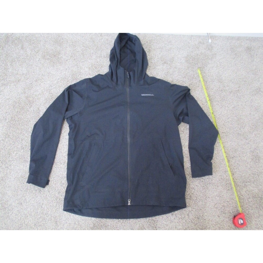 Merrell Full-zip Activewear Jacket Waterproof Pockets Hooded Mens L Black